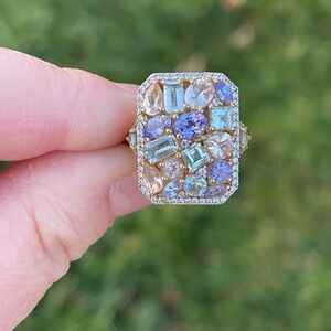 Morganite and Multi Gemstone Ring